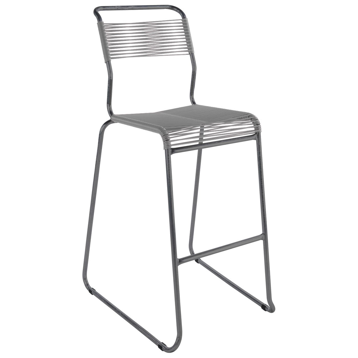 Schaffner Säntis Tabouret de bar Spaghetti luge sans accoudoirs Graphite 73 Gris Argent 78