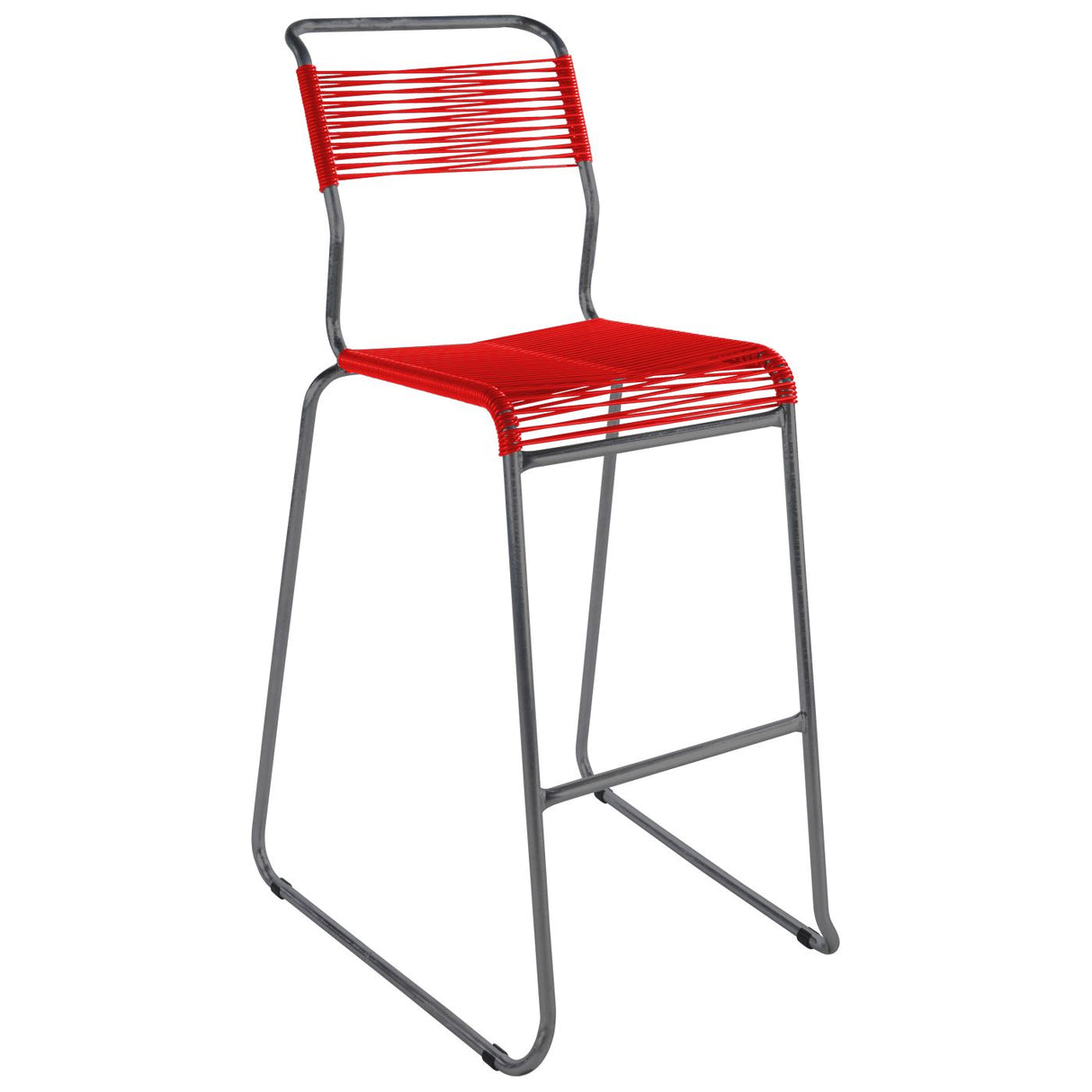 Schaffner Säntis Tabouret de bar Spaghetti luge sans accoudoirs Graphite 73 Rouge 30