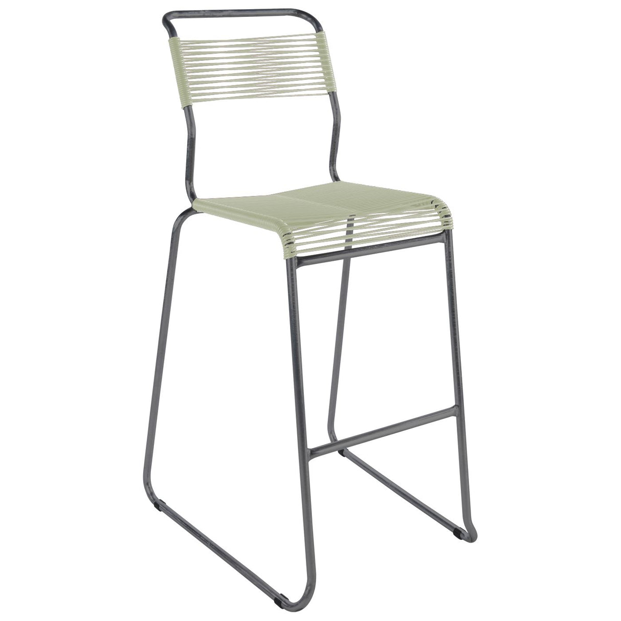 Schaffner Säntis Tabouret de bar Spaghetti luge sans accoudoirs Graphite 73 Vert pastel 64