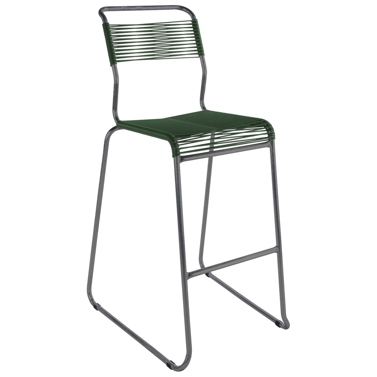 Schaffner Säntis Tabouret de bar Spaghetti luge sans accoudoirs Graphite 73 Vert Sapin 66