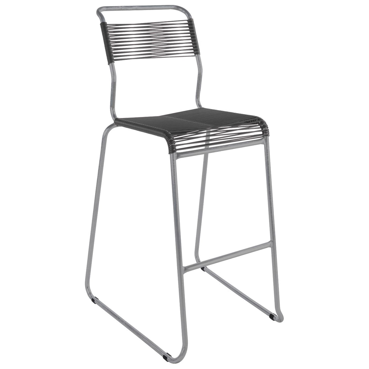 Schaffner Säntis Tabouret de bar Spaghetti luge sans accoudoirs Gris Argent 78 Anthracite 77