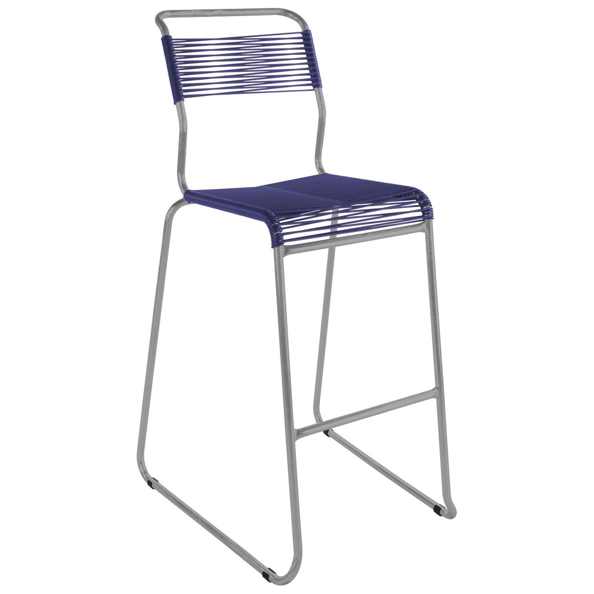 Schaffner Säntis Tabouret de bar Spaghetti luge sans accoudoirs Gris Argent 78 Bleu 53
