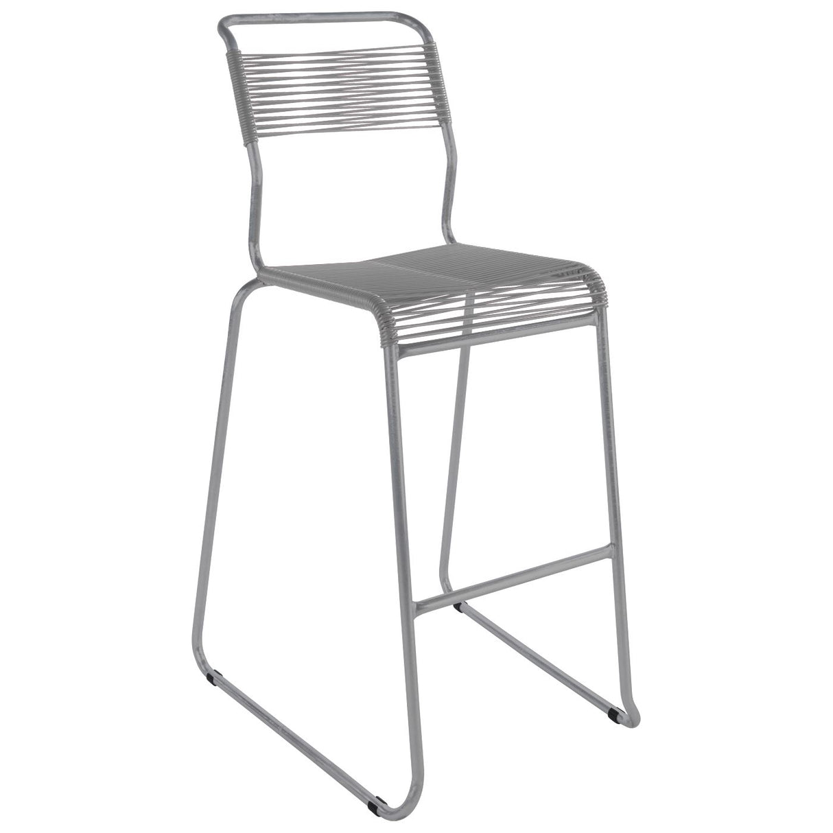 Schaffner Säntis Tabouret de bar Spaghetti luge sans accoudoirs Gris Argent 78 Gris Argent 78