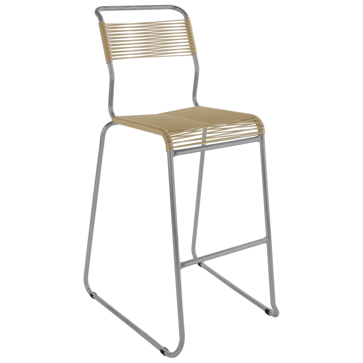 Schaffner Säntis Tabouret de bar Spaghetti luge sans accoudoirs Gris Argent 78 Marron Pastel 83