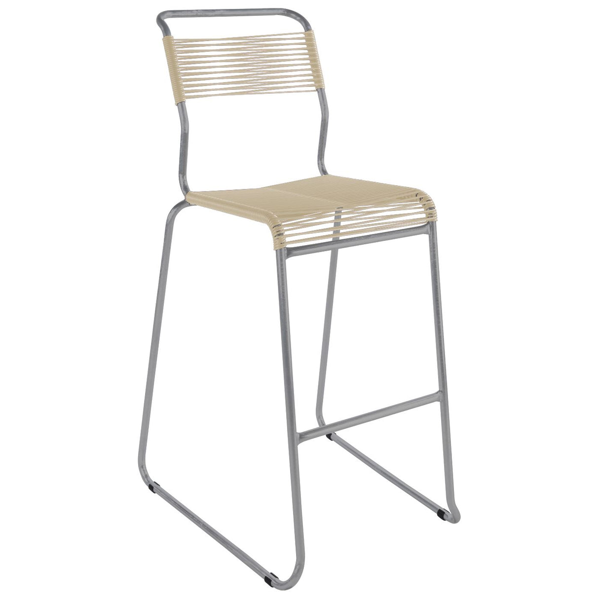 Schaffner Säntis Tabouret de bar Spaghetti luge sans accoudoirs Gris Argent 78 Sable pastel 15