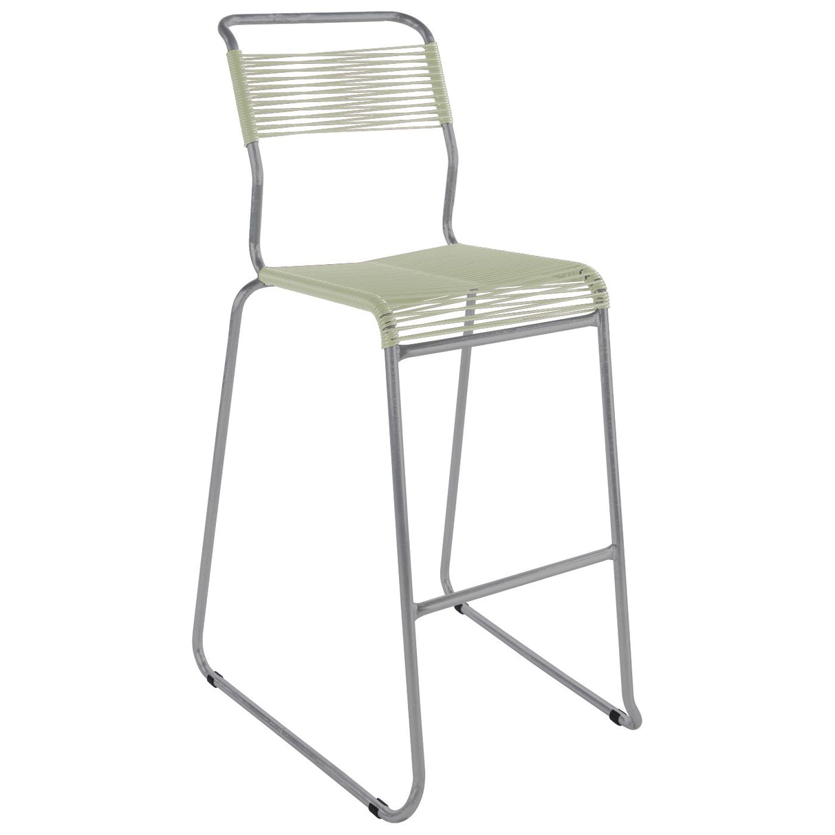 Schaffner Säntis Tabouret de bar Spaghetti luge sans accoudoirs Gris Argent 78 Vert pastel 64