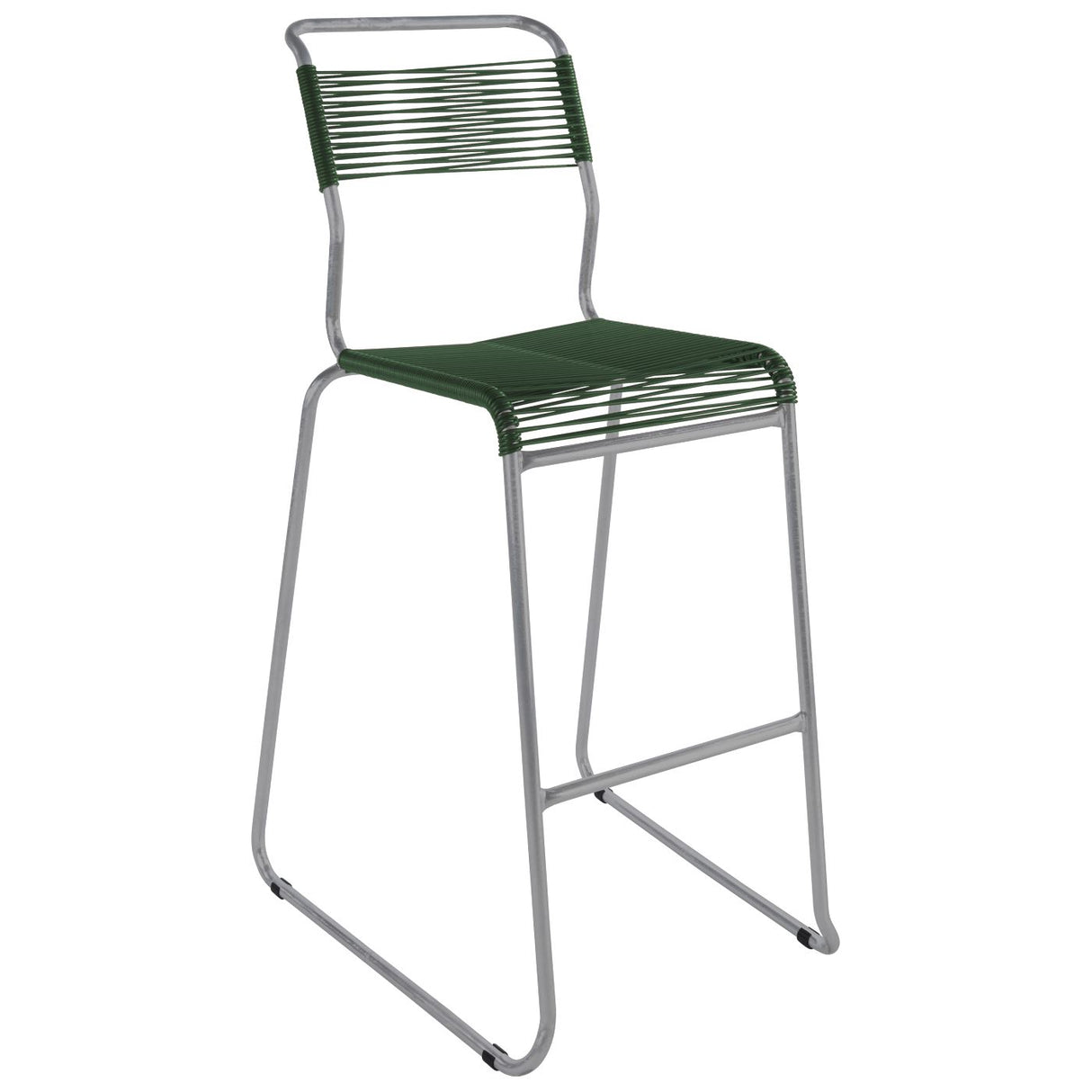 Schaffner Säntis Tabouret de bar Spaghetti luge sans accoudoirs Gris Argent 78 Vert Sapin 66