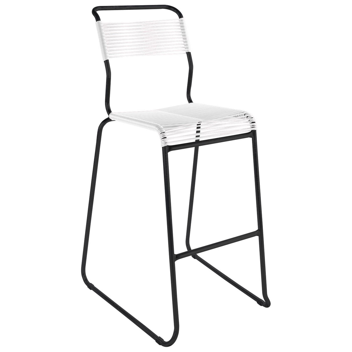 Schaffner Säntis Tabouret de bar Spaghetti luge sans accoudoirs Noir 91 Blanc 90