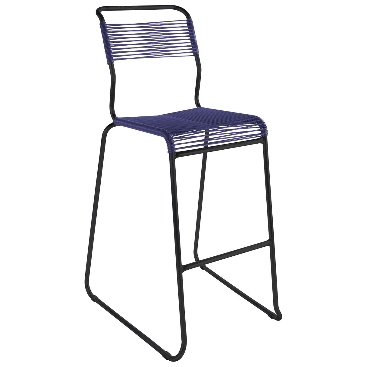 Schaffner Säntis Tabouret de bar Spaghetti luge sans accoudoirs Noir 91 Bleu 53