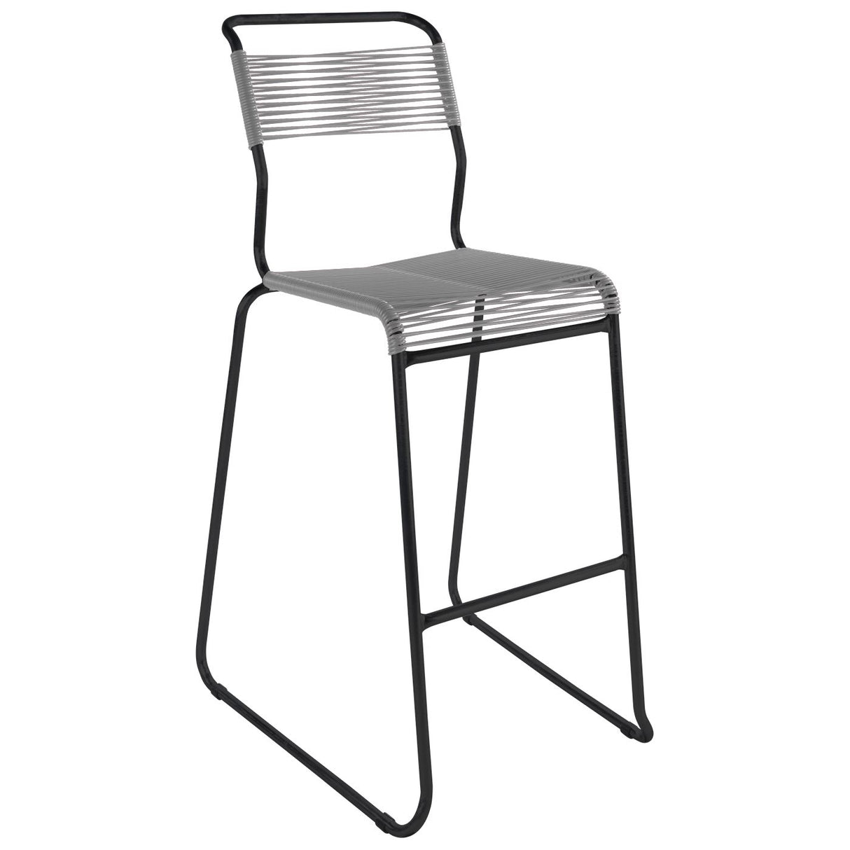 Schaffner Säntis Tabouret de bar Spaghetti luge sans accoudoirs Noir 91 Gris Argent 78