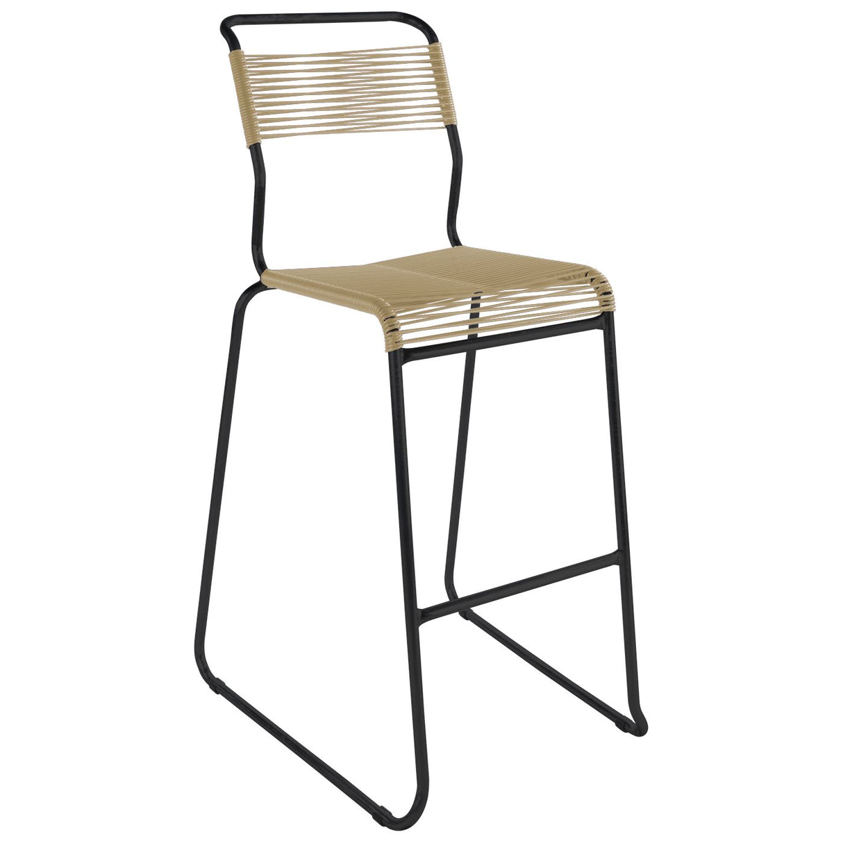 Schaffner Säntis Tabouret de bar Spaghetti luge sans accoudoirs Noir 91 Marron Pastel 83