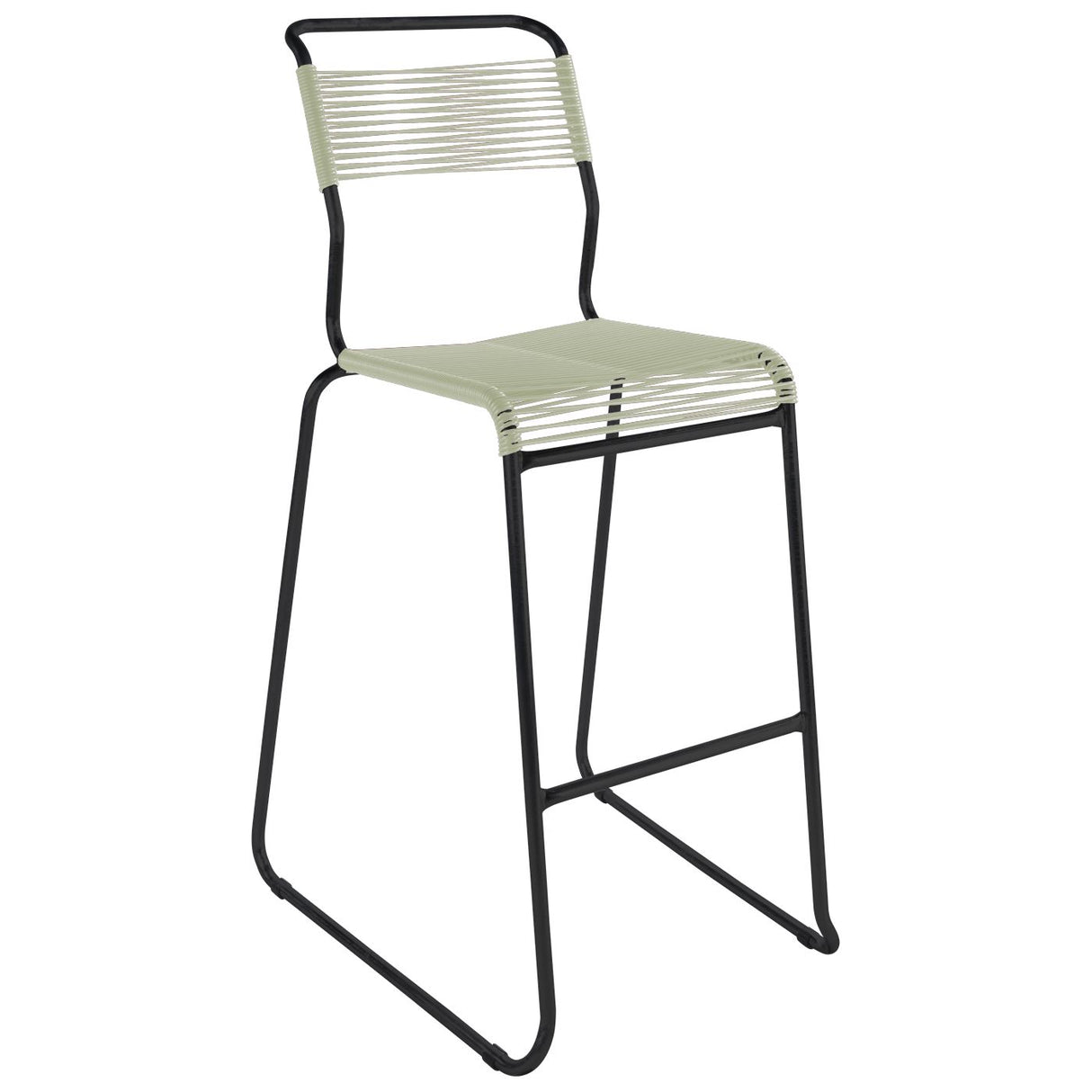 Schaffner Säntis Tabouret de bar Spaghetti luge sans accoudoirs Noir 91 Vert pastel 64