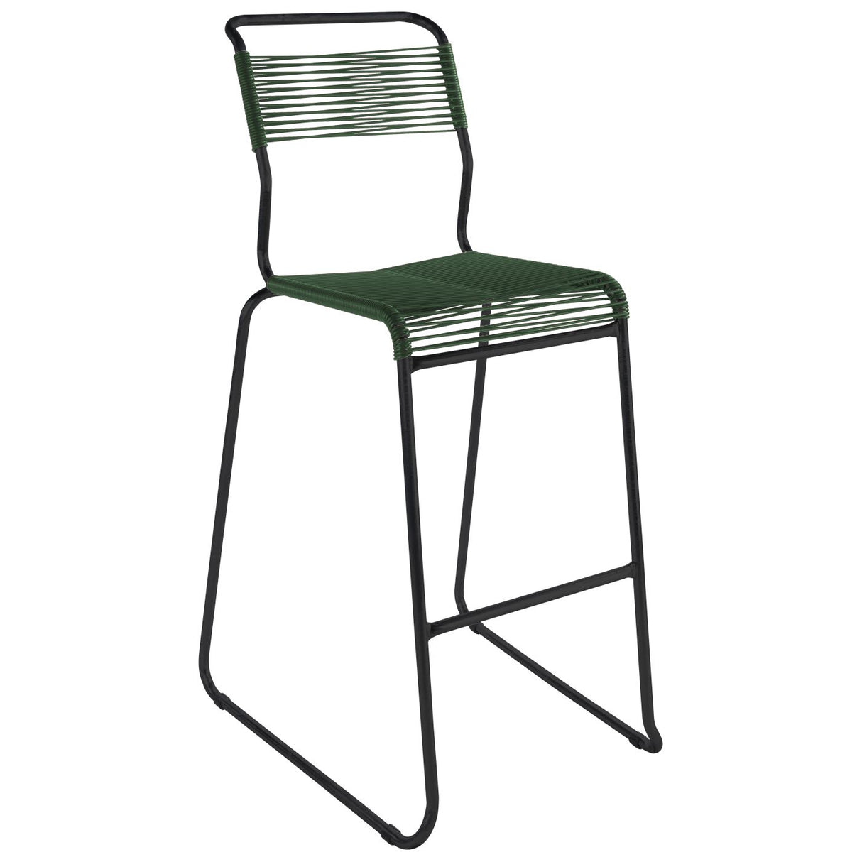 Schaffner Säntis Tabouret de bar Spaghetti luge sans accoudoirs Noir 91 Vert Sapin 66