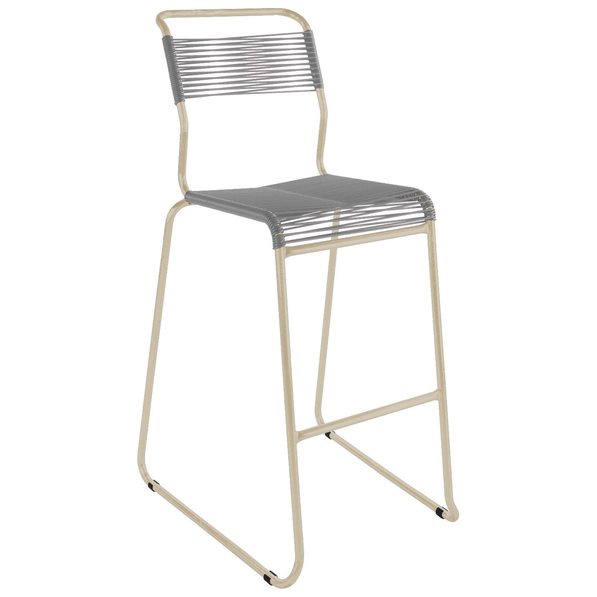 Schaffner Säntis Tabouret de bar Spaghetti luge sans accoudoirs Sable Pastel 15 Gris Argent 78