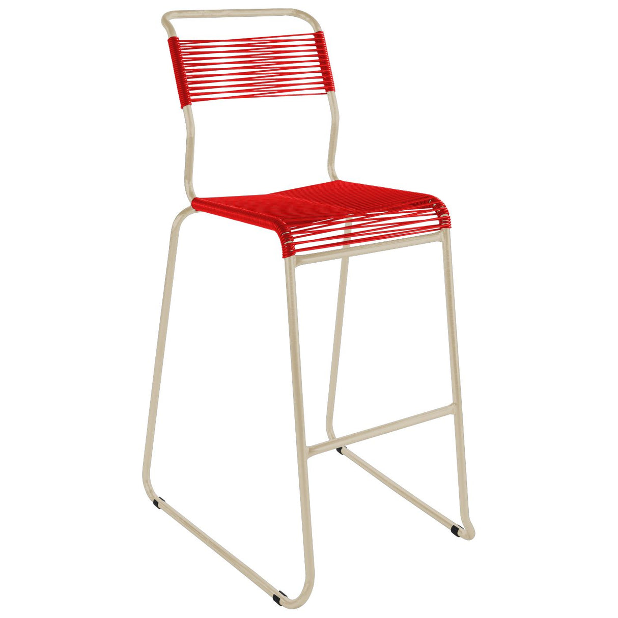 Schaffner Säntis Tabouret de bar Spaghetti luge sans accoudoirs Sable Pastel 15 Rouge 30