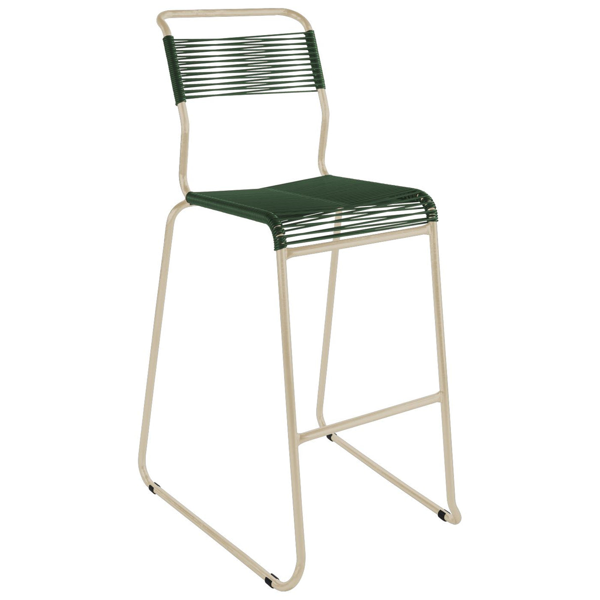 Schaffner Säntis Tabouret de bar Spaghetti luge sans accoudoirs Sable Pastel 15 Vert Sapin 66