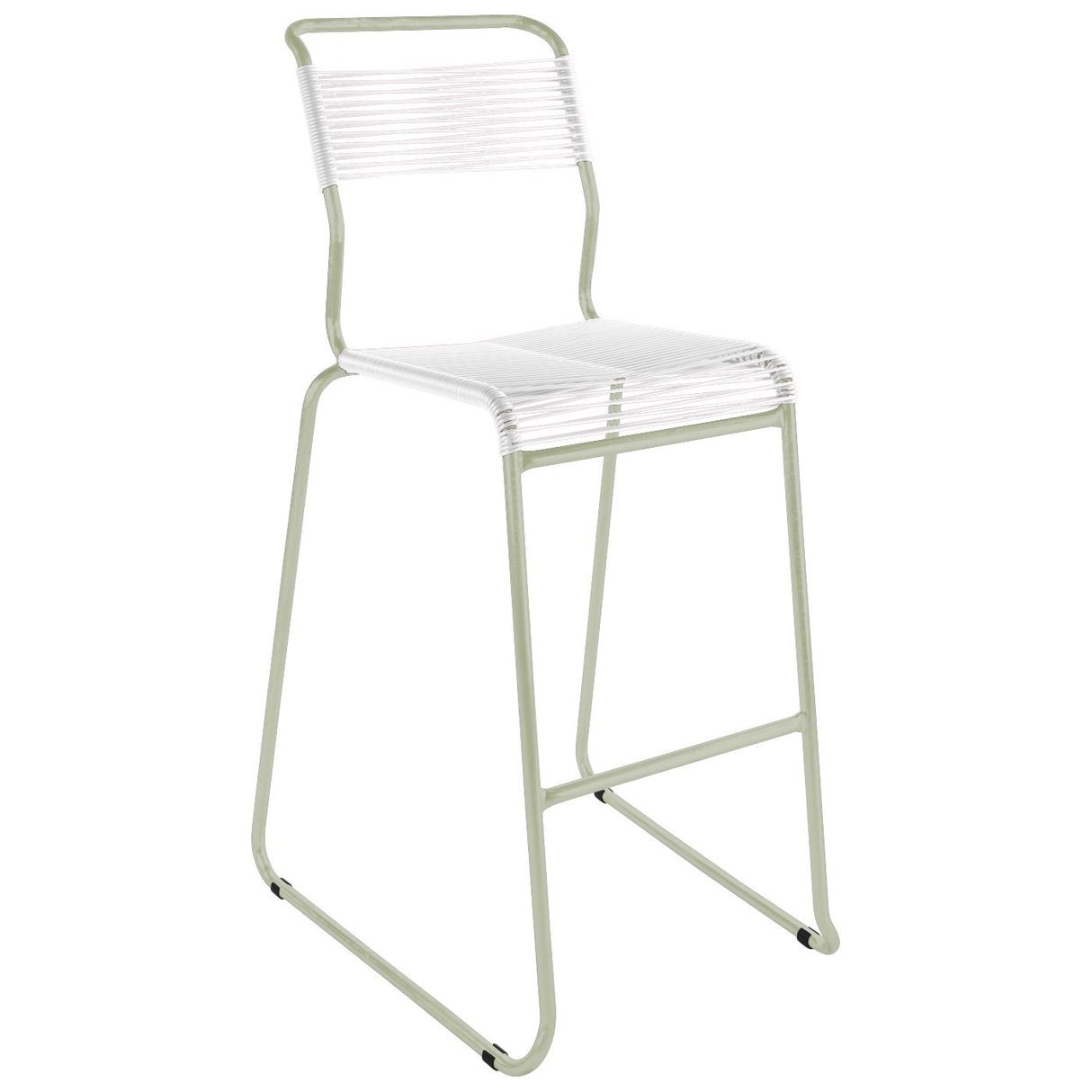 Schaffner Säntis Tabouret de bar Spaghetti luge sans accoudoirs Vert Pastel 64 Blanc 90