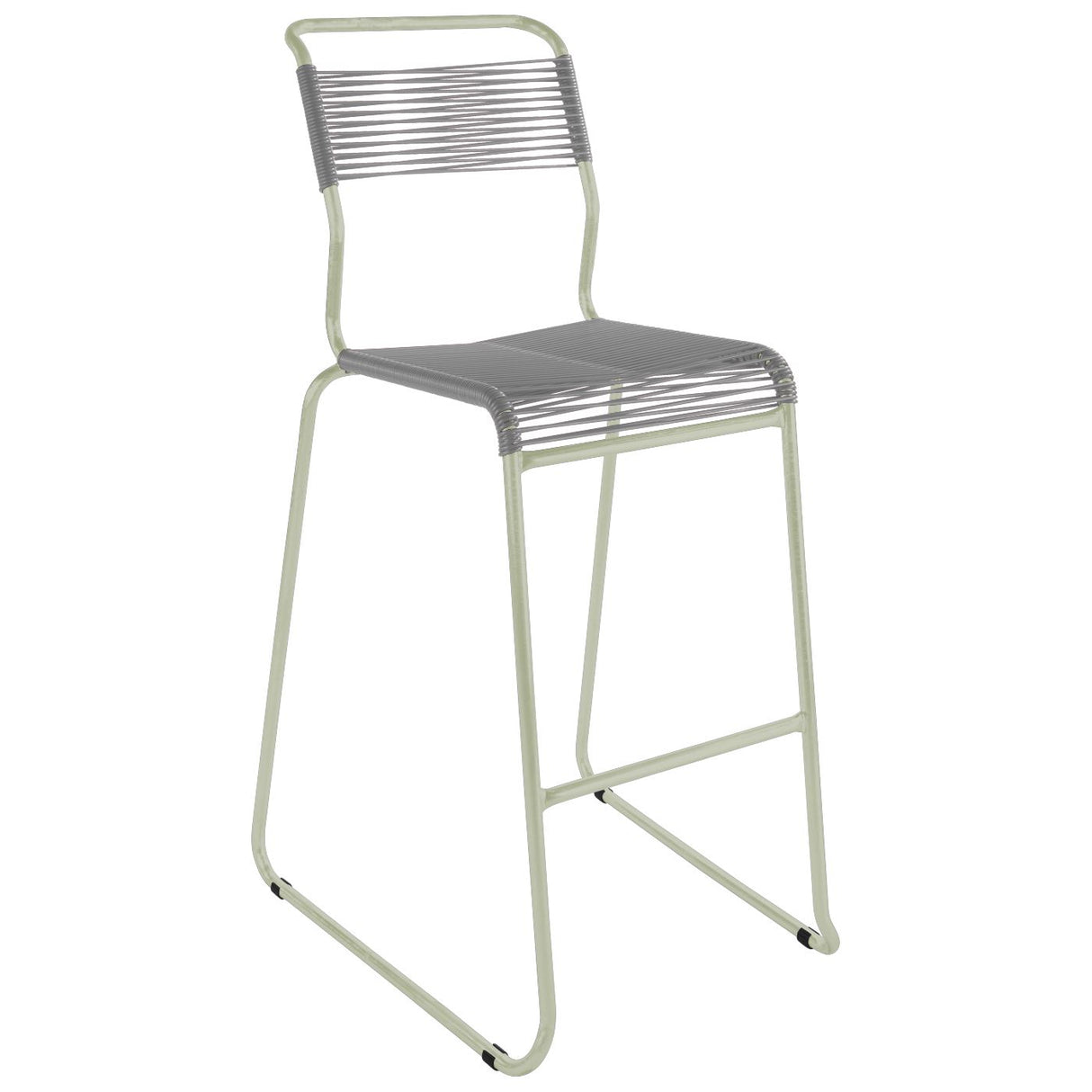 Schaffner Säntis Tabouret de bar Spaghetti luge sans accoudoirs Vert Pastel 64 Gris Argent 78