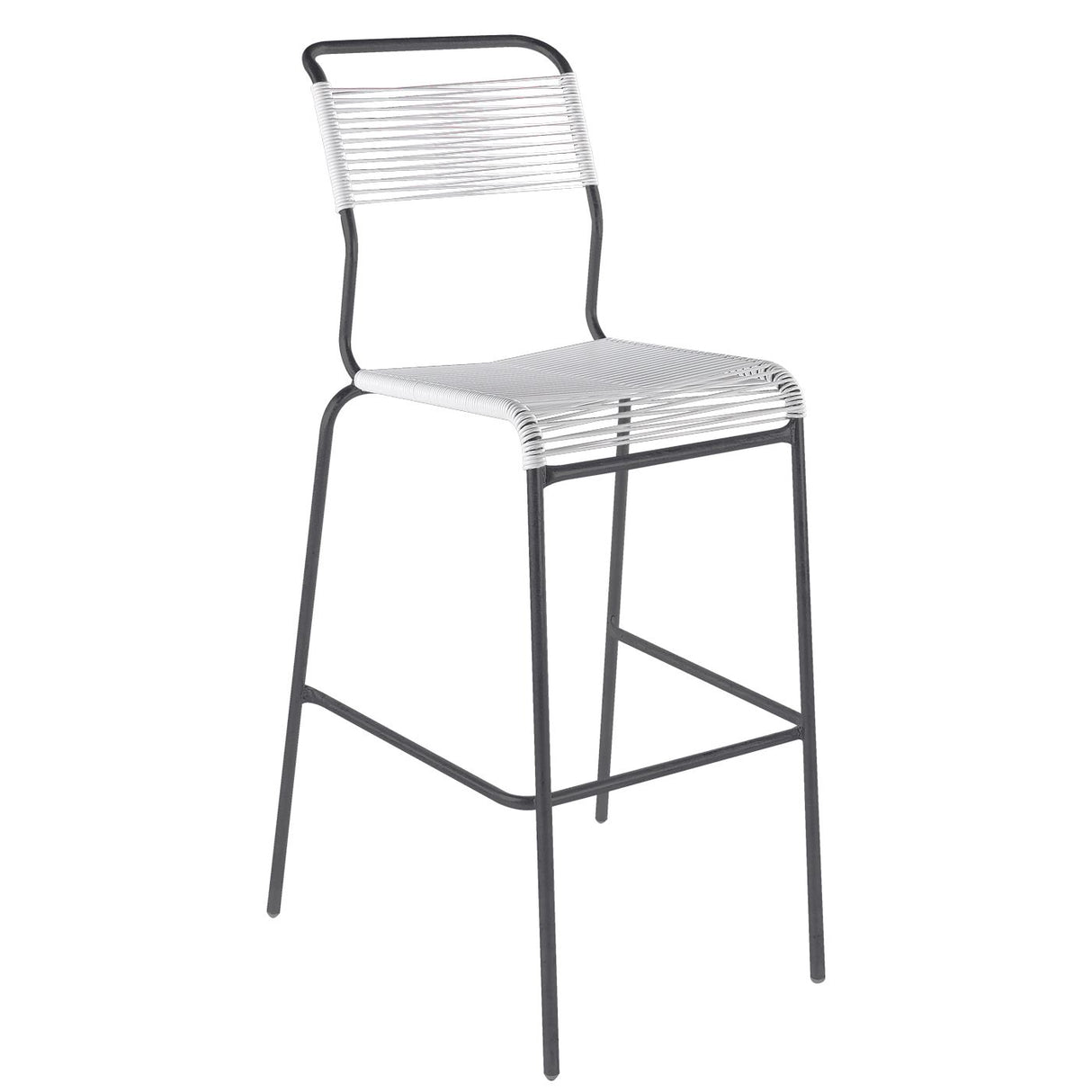 Schaffner Säntis Tabouret de bar Spaghetti sans accoudoirs Anthracite 77 Blanc 90