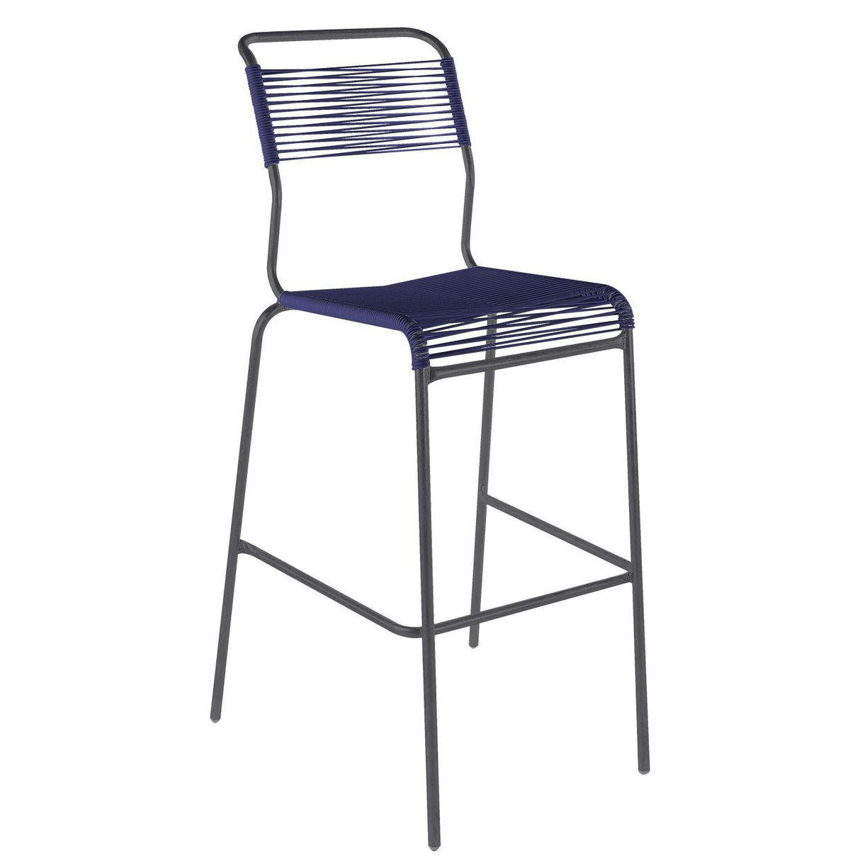 Schaffner Säntis Tabouret de bar Spaghetti sans accoudoirs Anthracite 77 Bleu 53