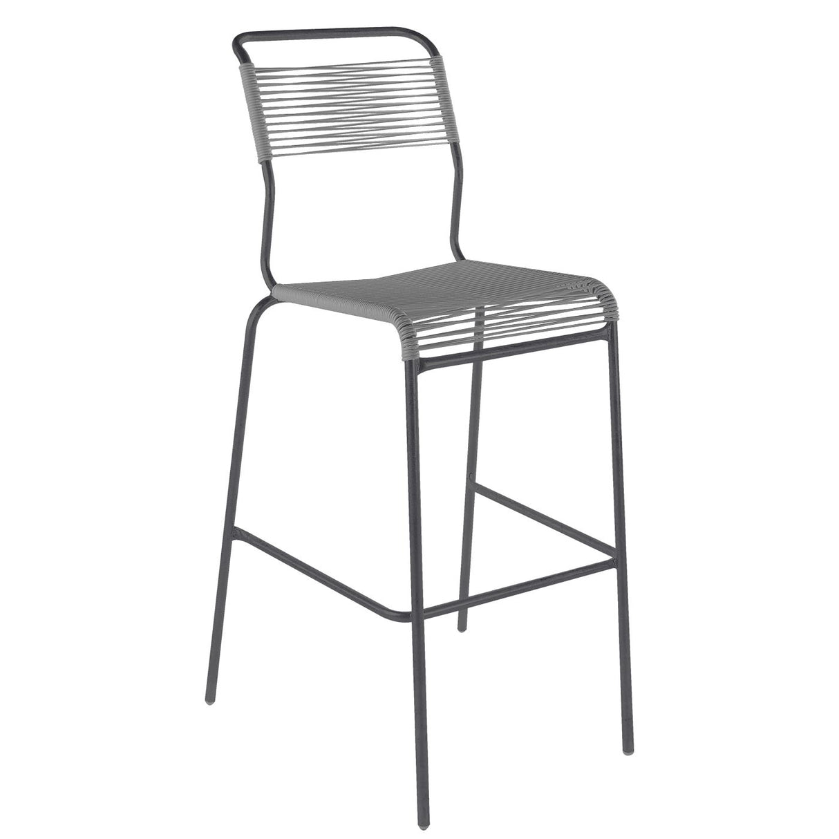 Schaffner Säntis Tabouret de bar Spaghetti sans accoudoirs Anthracite 77 Gris Argent 78