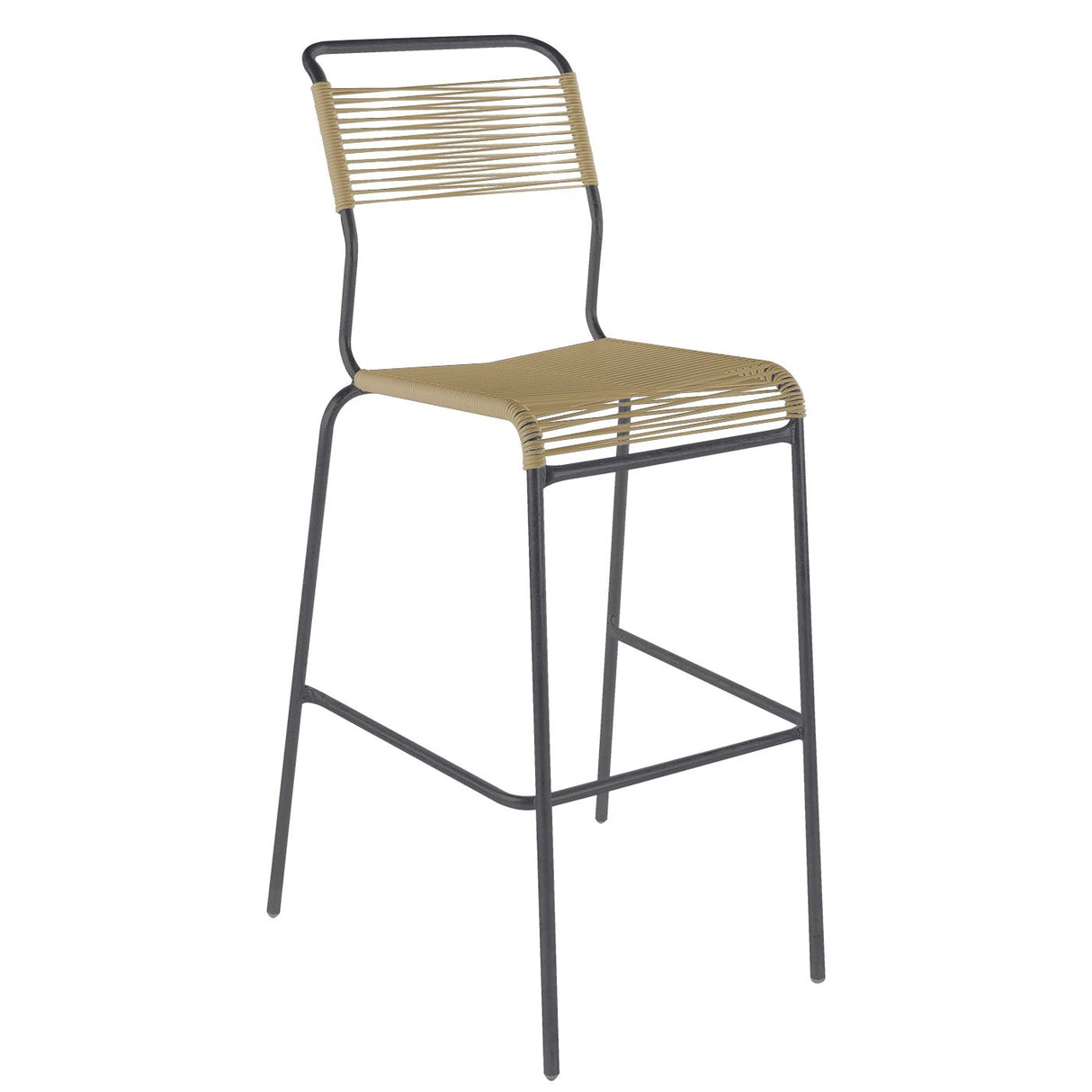 Schaffner Säntis Tabouret de bar Spaghetti sans accoudoirs Anthracite 77 Marron Pastel 83