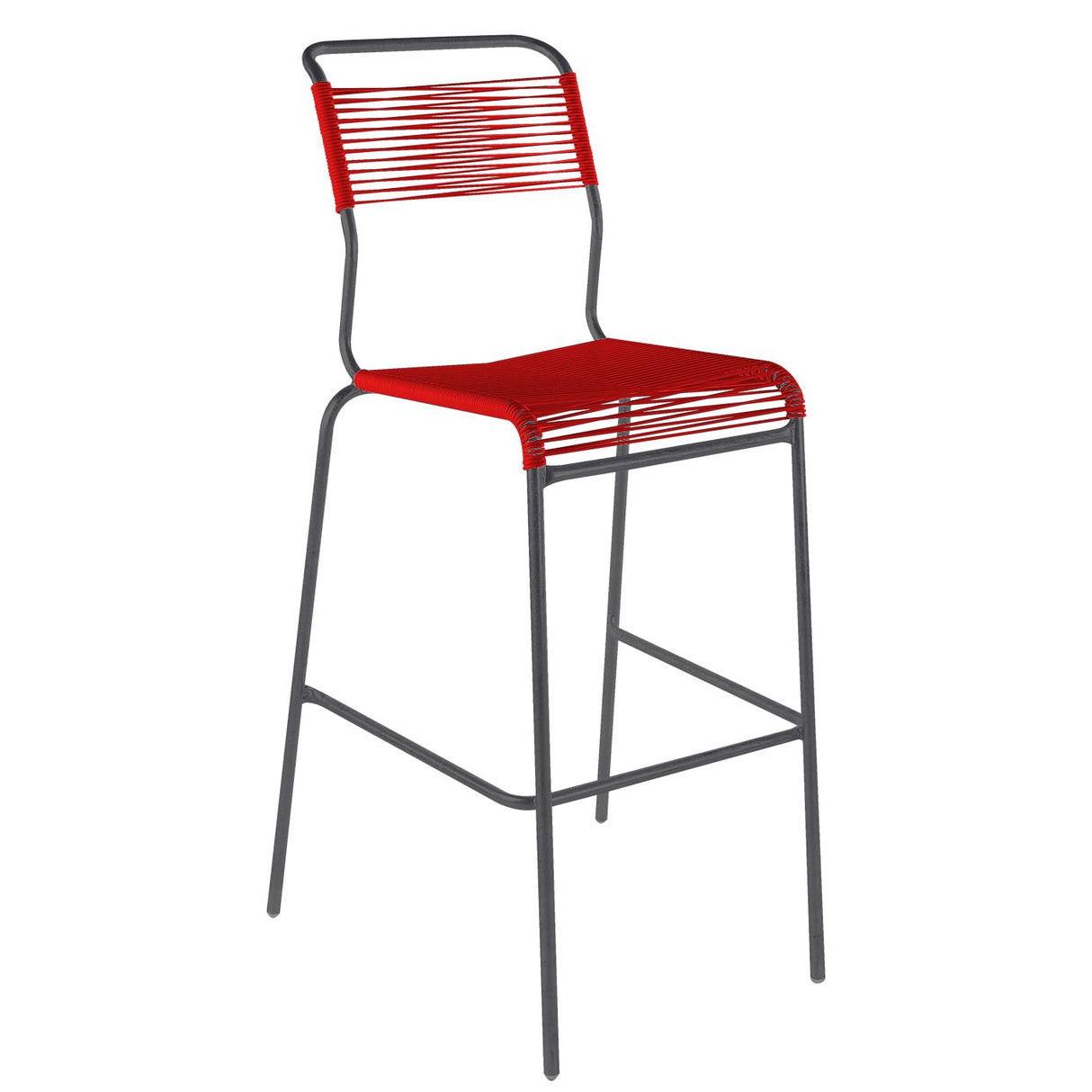 Schaffner Säntis Tabouret de bar Spaghetti sans accoudoirs Anthracite 77 Rouge 30