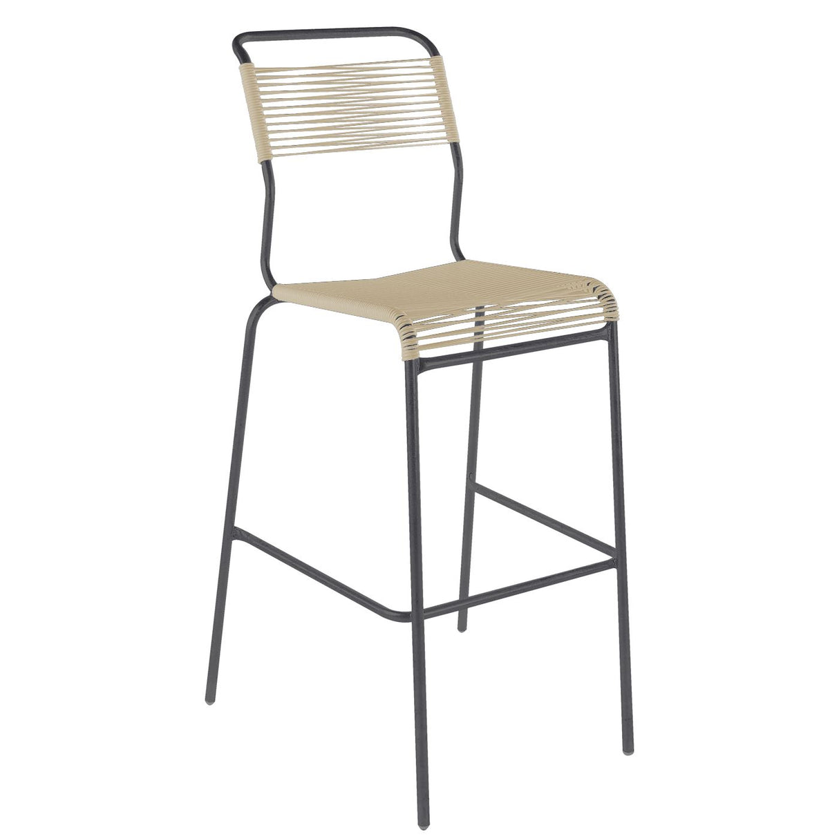 Schaffner Säntis Tabouret de bar Spaghetti sans accoudoirs Anthracite 77 Sable pastel 15