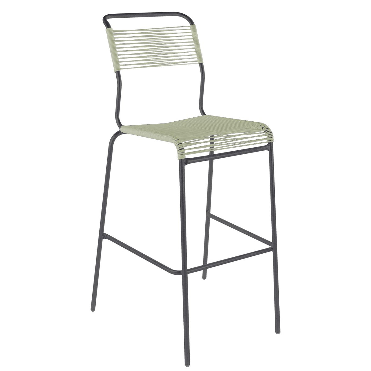 Schaffner Säntis Tabouret de bar Spaghetti sans accoudoirs Anthracite 77 Vert pastel 64