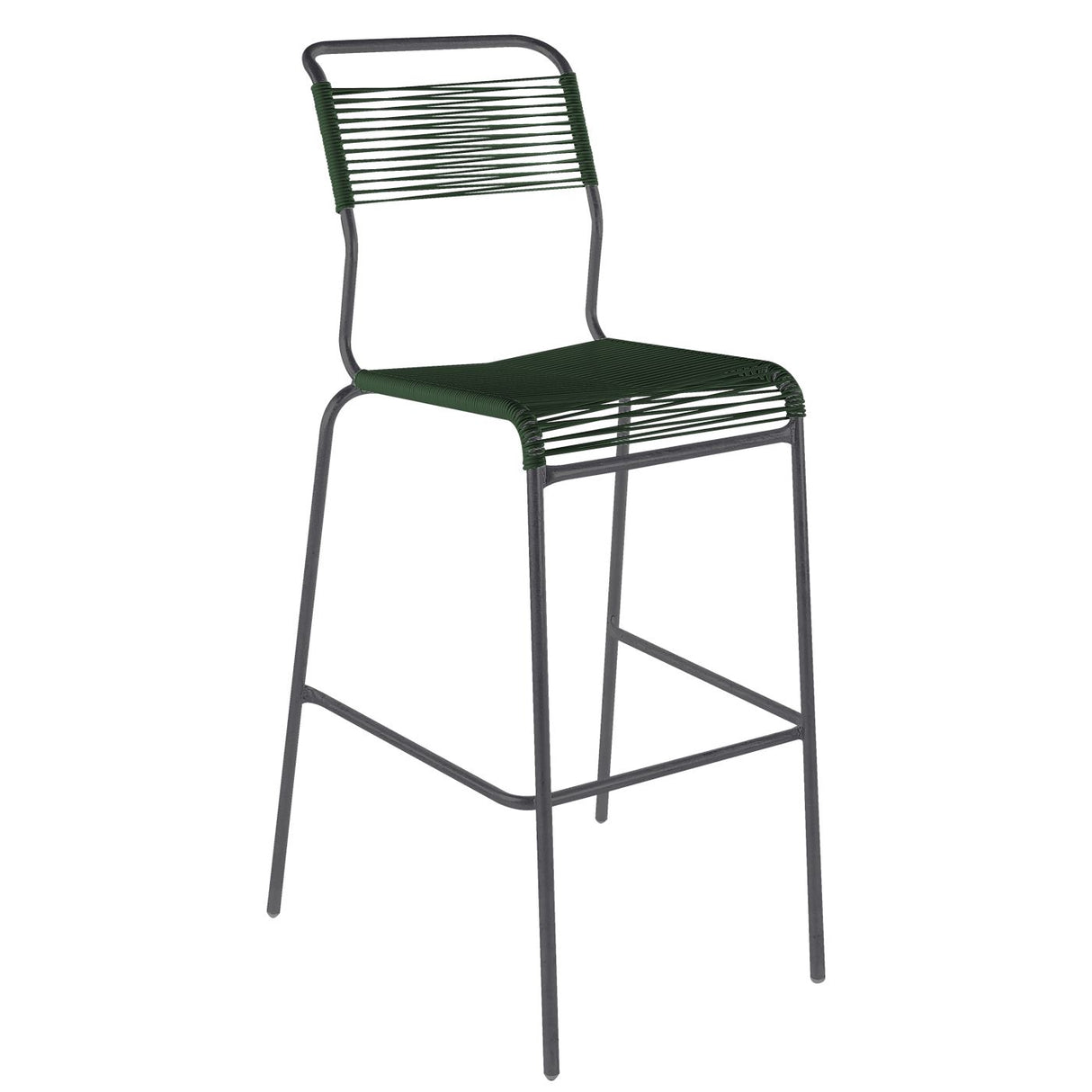 Schaffner Säntis Tabouret de bar Spaghetti sans accoudoirs Anthracite 77 Vert Sapin 66