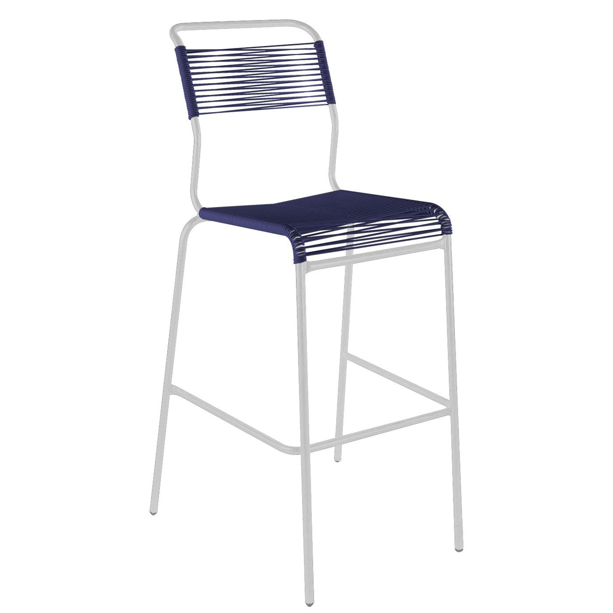 Schaffner Säntis Tabouret de bar Spaghetti sans accoudoirs Blanc 90 Bleu 53