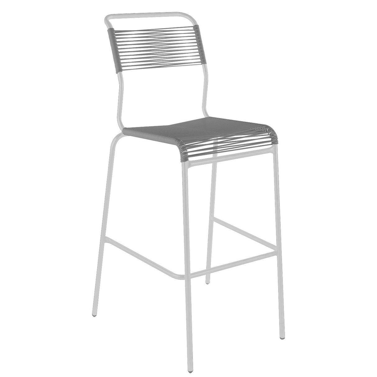 Schaffner Säntis Tabouret de bar Spaghetti sans accoudoirs Blanc 90 Gris Argent 78