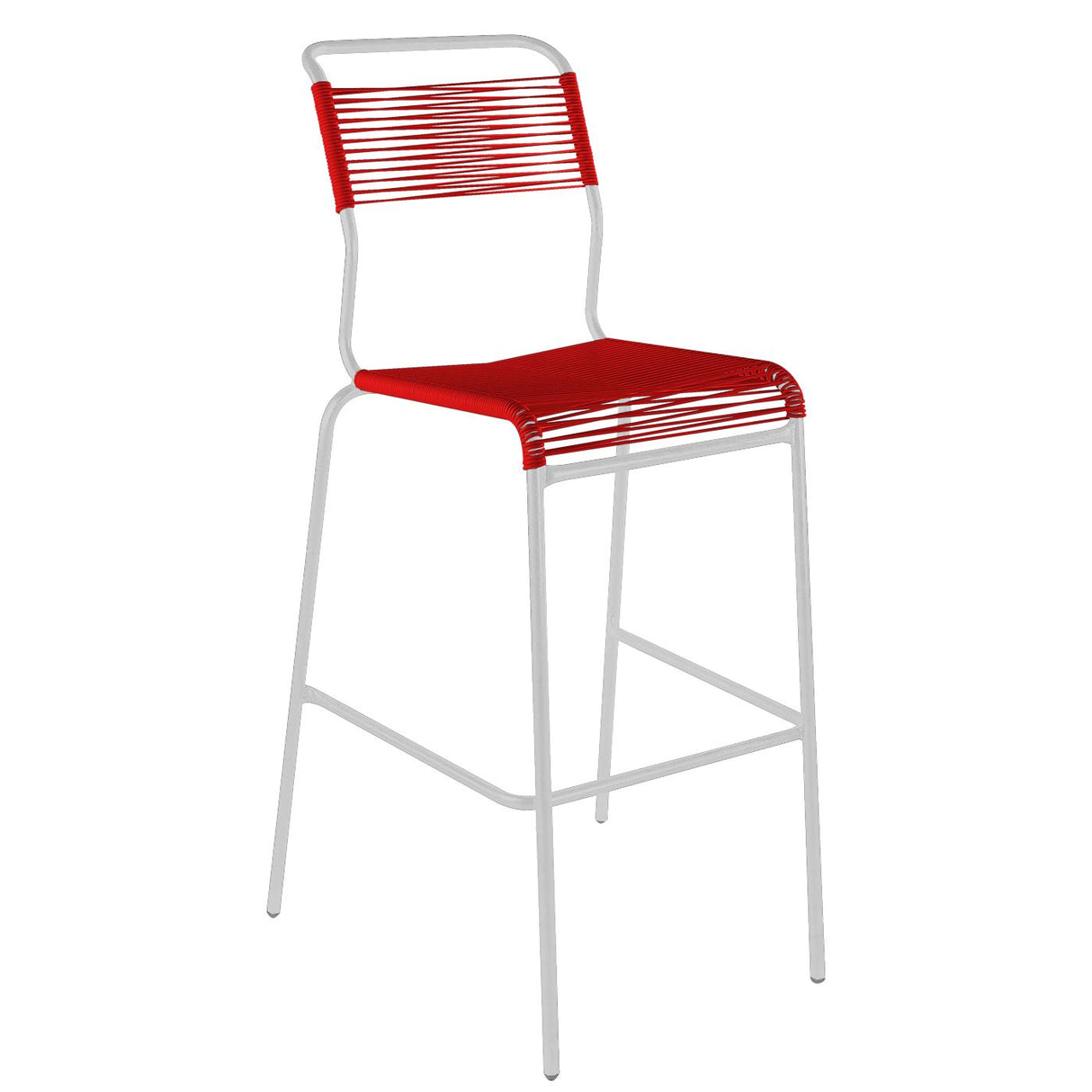 Schaffner Säntis Tabouret de bar Spaghetti sans accoudoirs Blanc 90 Rouge 30