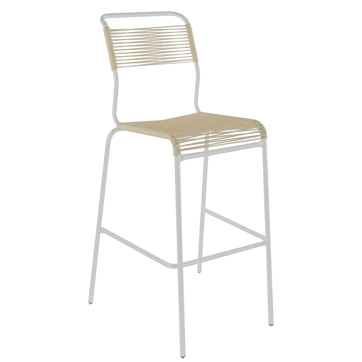 Schaffner Säntis Tabouret de bar Spaghetti sans accoudoirs Blanc 90 Sable pastel 15