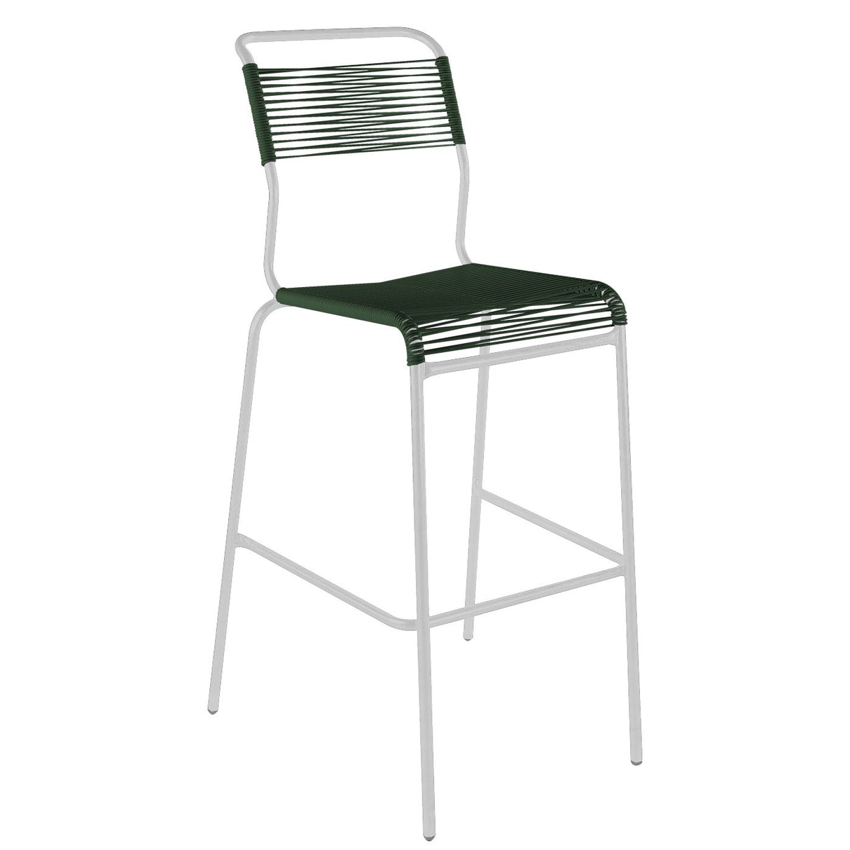 Schaffner Säntis Tabouret de bar Spaghetti sans accoudoirs Blanc 90 Vert Sapin 66