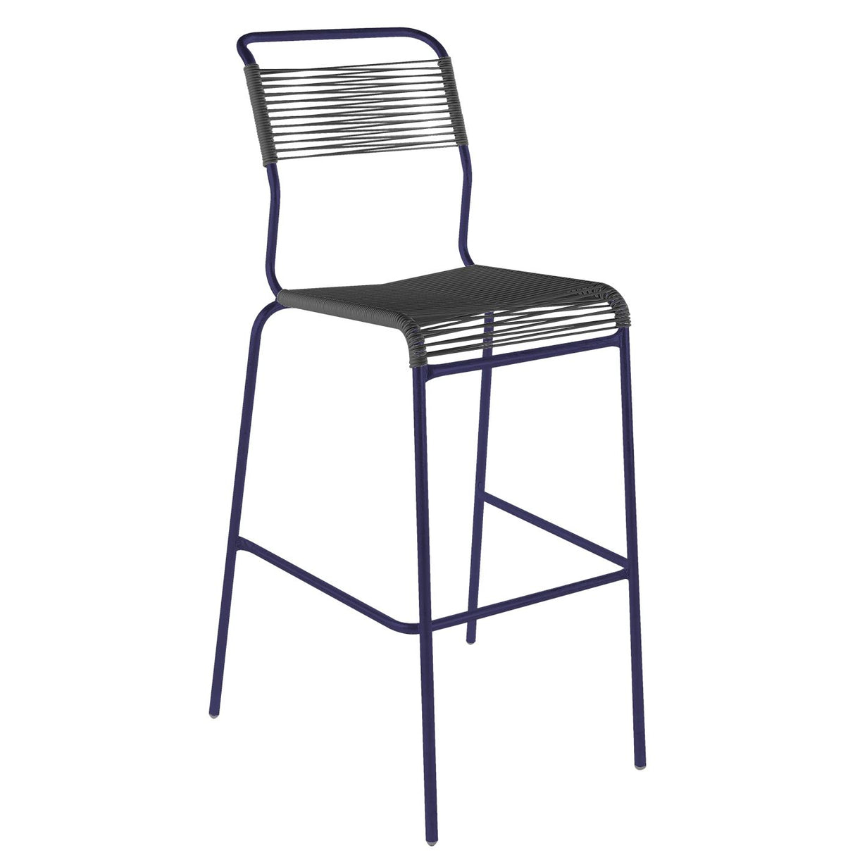 Schaffner Säntis Tabouret de bar Spaghetti sans accoudoirs Bleu 53 Anthracite 77