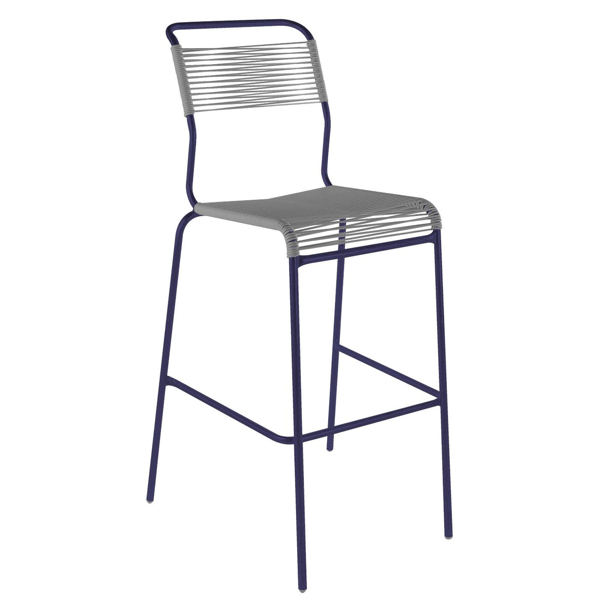 Schaffner Säntis Tabouret de bar Spaghetti sans accoudoirs Bleu 53 Gris Argent 78