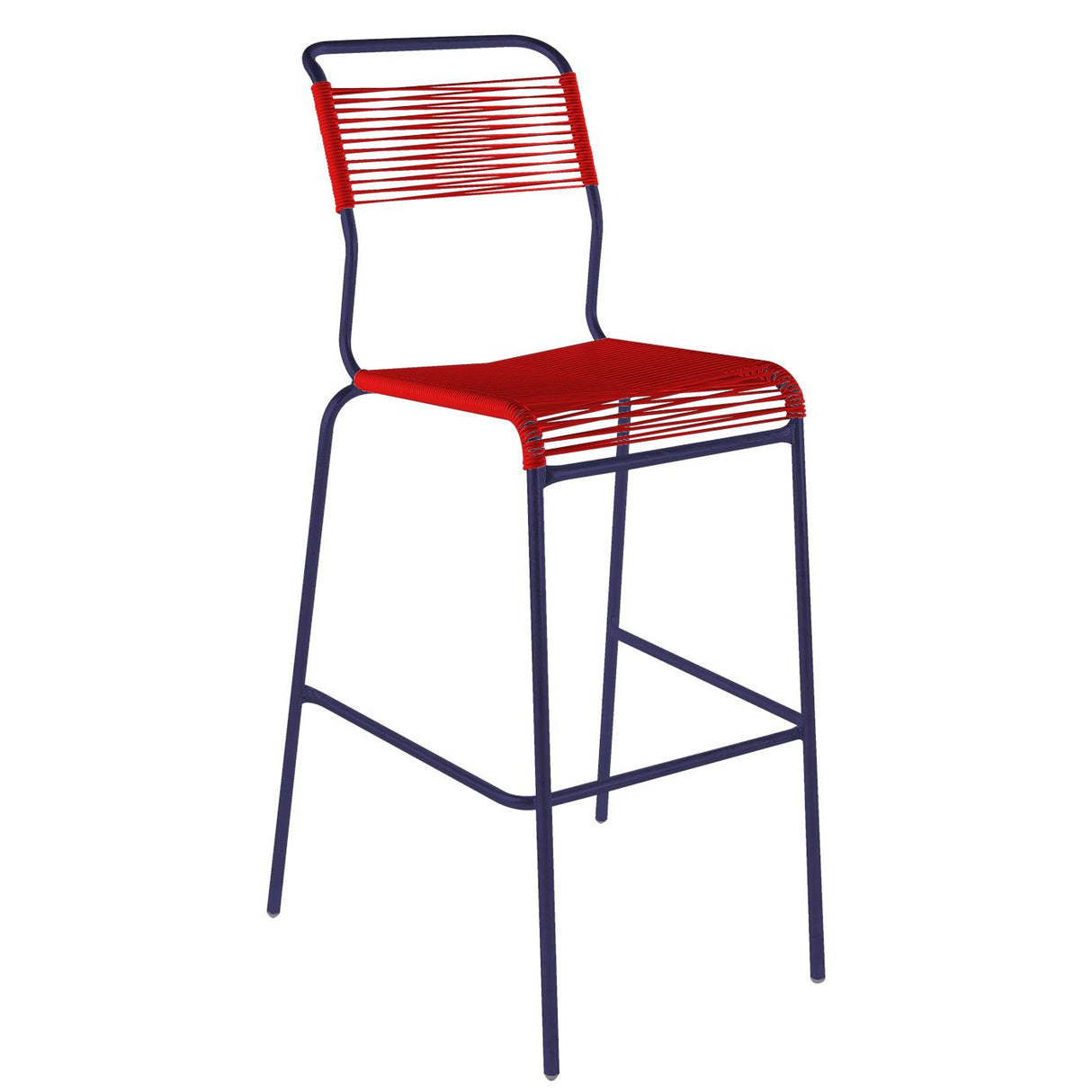 Schaffner Säntis Tabouret de bar Spaghetti sans accoudoirs Bleu 53 Rouge 30