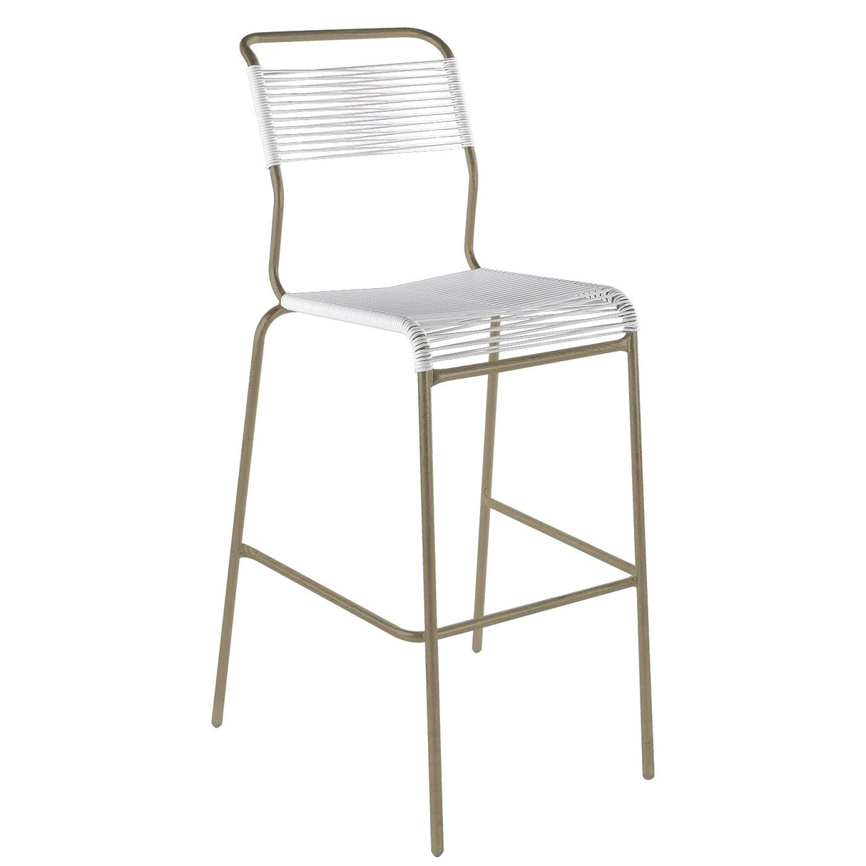 Schaffner Säntis Tabouret de bar Spaghetti sans accoudoirs Champagne 85 Blanc 90
