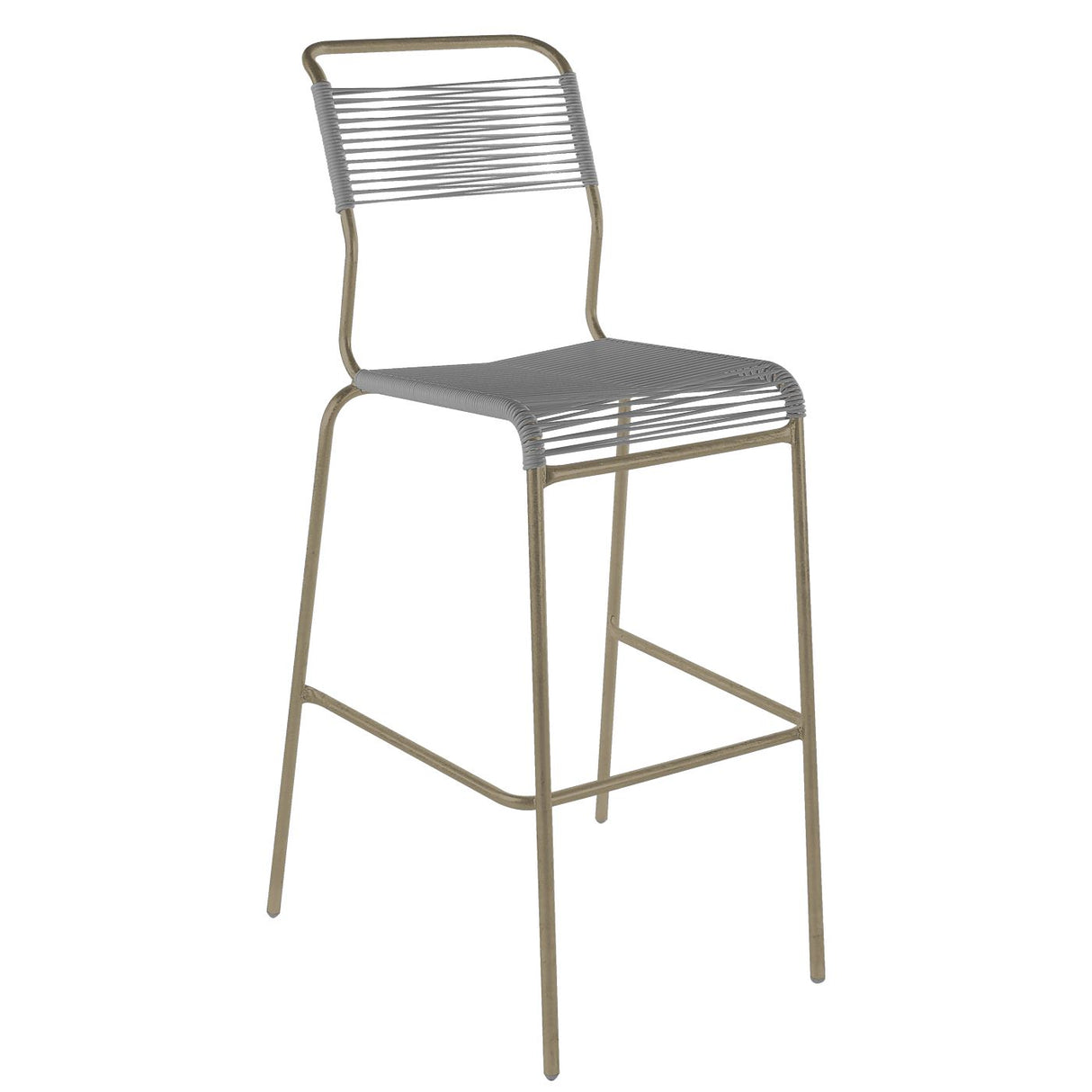 Schaffner Säntis Tabouret de bar Spaghetti sans accoudoirs Champagne 85 Gris Argent 78