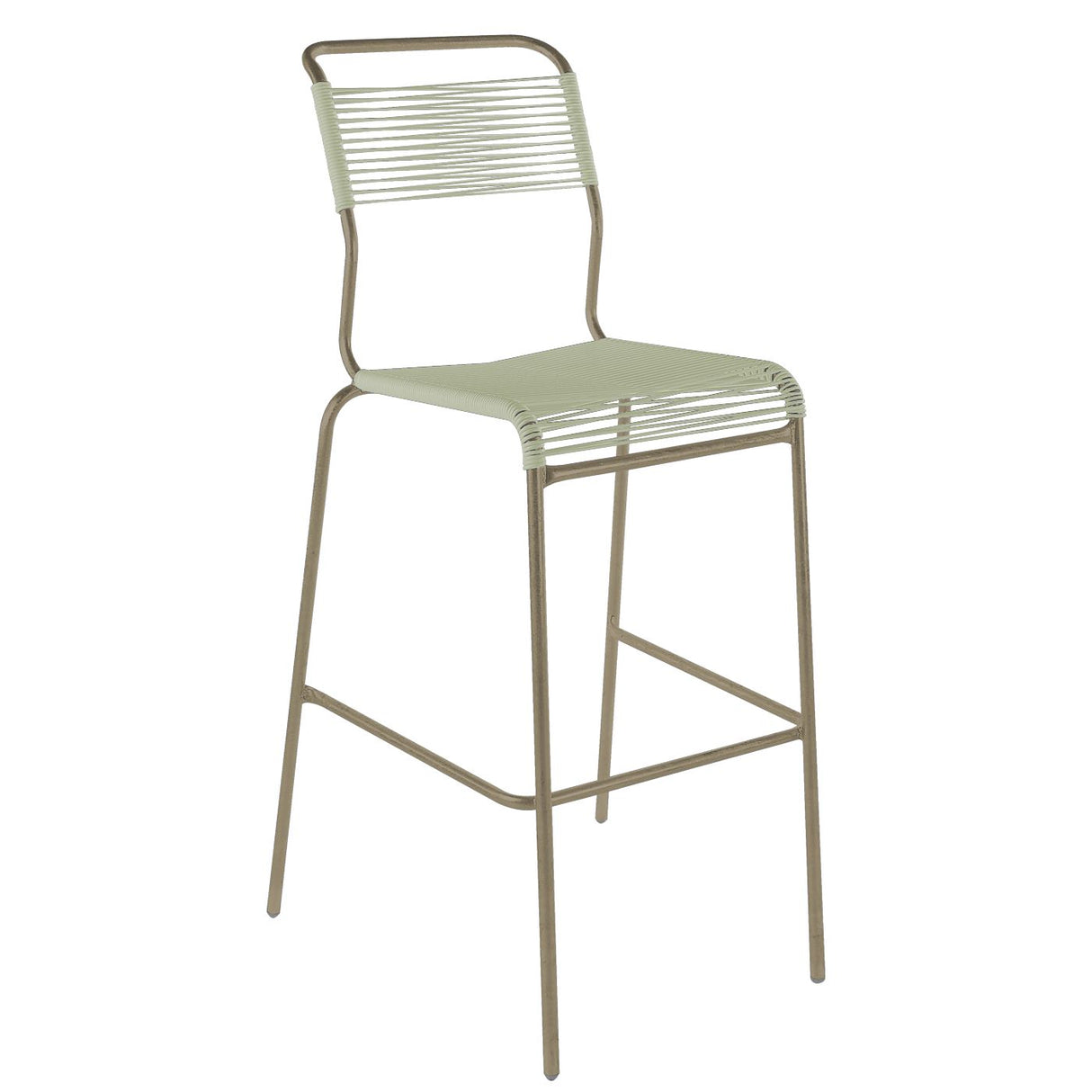 Schaffner Säntis Tabouret de bar Spaghetti sans accoudoirs Champagne 85 Vert pastel 64