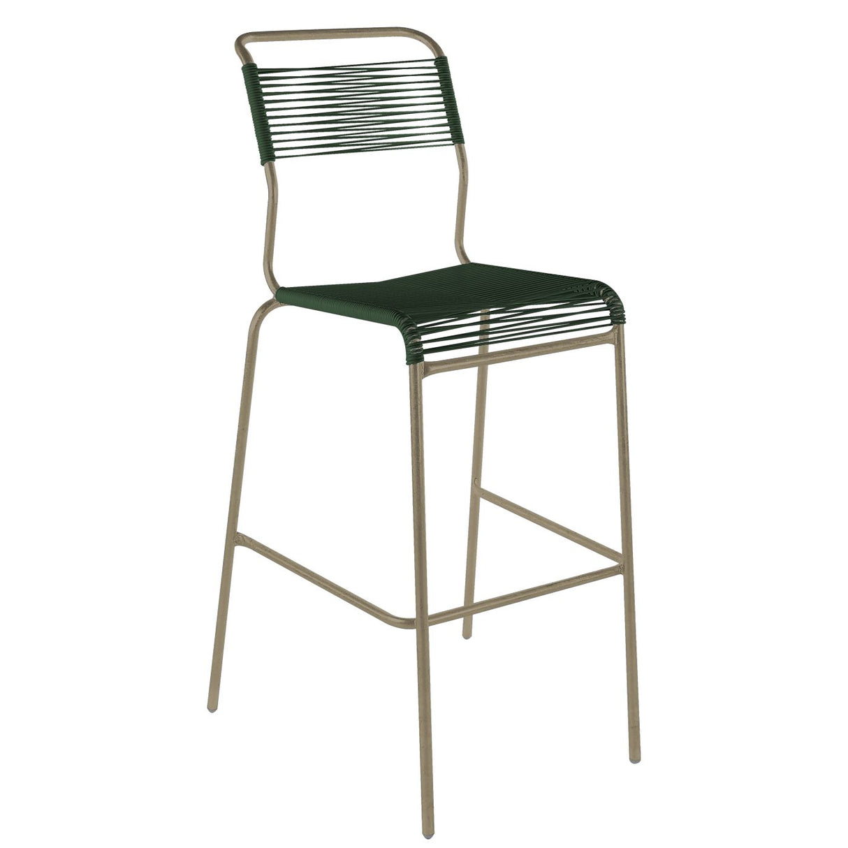 Schaffner Säntis Tabouret de bar Spaghetti sans accoudoirs Champagne 85 Vert Sapin 66