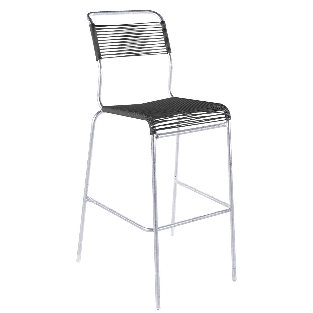 Schaffner Säntis Tabouret de bar Spaghetti sans accoudoirs Galvanisé à chaud 02 Anthracite 77