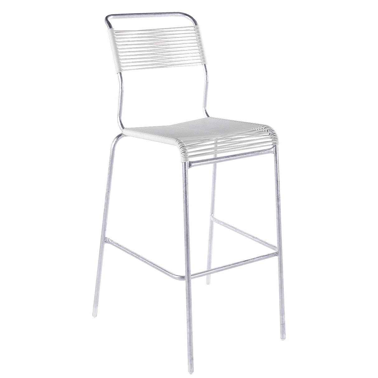 Schaffner Säntis Tabouret de bar Spaghetti sans accoudoirs Galvanisé à chaud 02 Blanc 90