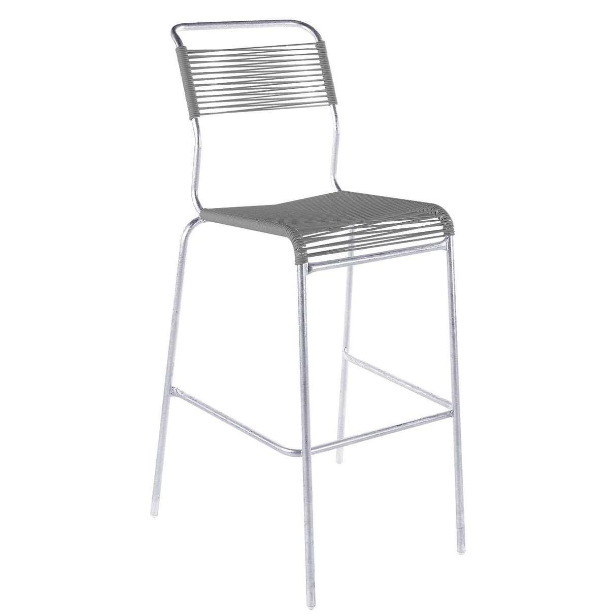 Schaffner Säntis Tabouret de bar Spaghetti sans accoudoirs Galvanisé à chaud 02 Gris Argent 78