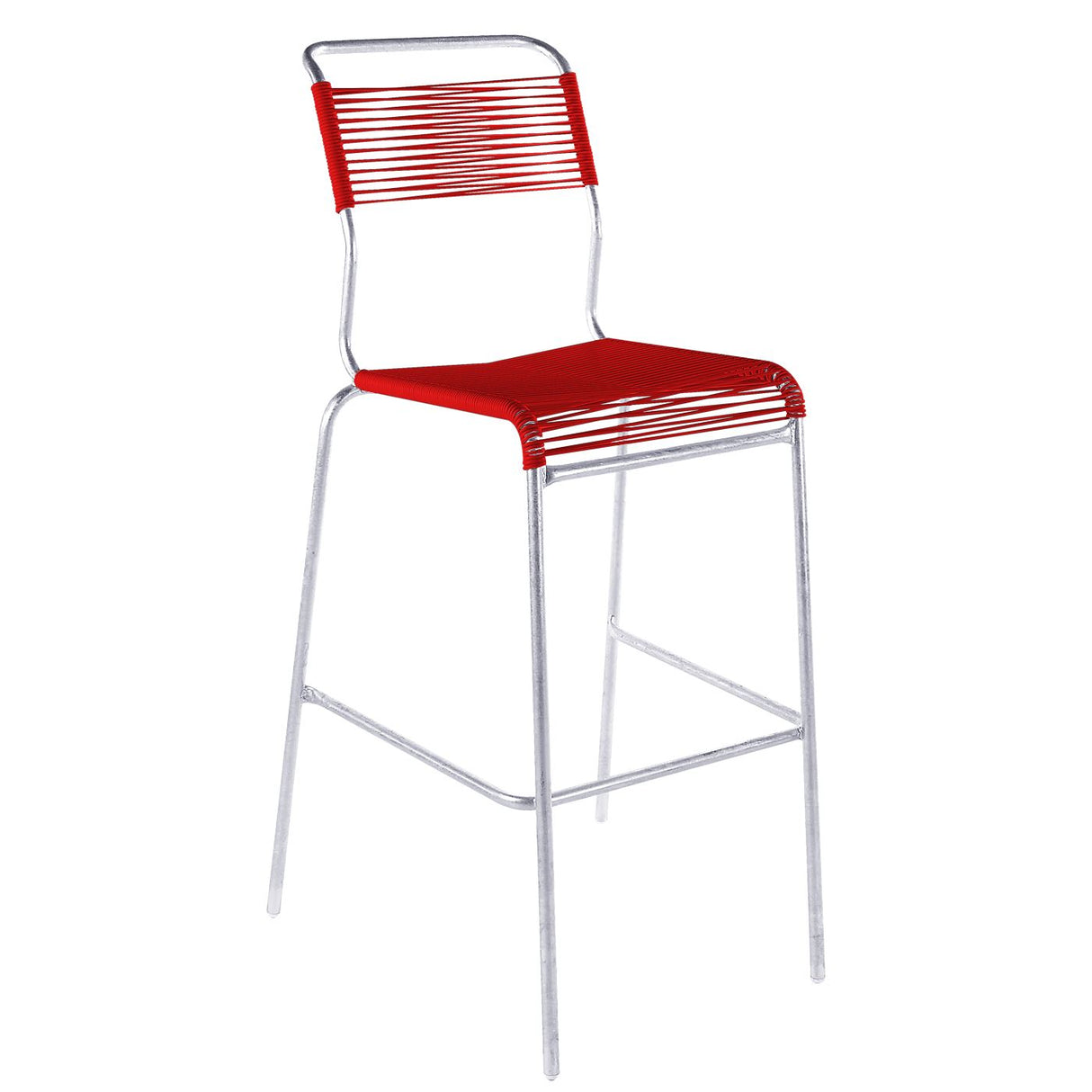 Schaffner Säntis Tabouret de bar Spaghetti sans accoudoirs Galvanisé à chaud 02 Rouge 30