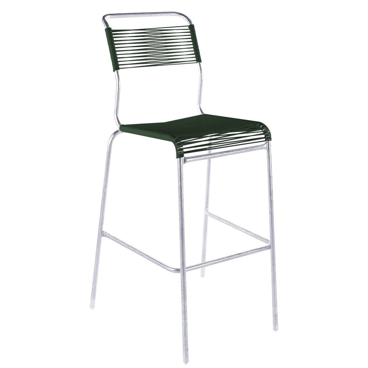 Schaffner Säntis Tabouret de bar Spaghetti sans accoudoirs Galvanisé à chaud 02 Vert Sapin 66