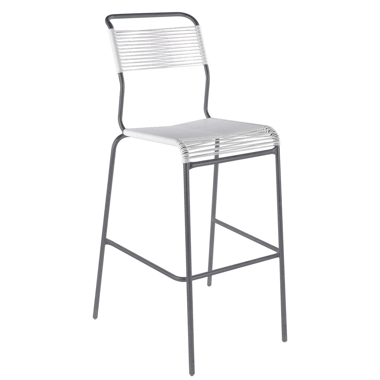 Schaffner Säntis Tabouret de bar Spaghetti sans accoudoirs Graphite 73 Blanc 90