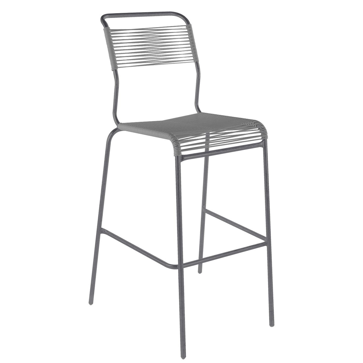 Schaffner Säntis Tabouret de bar Spaghetti sans accoudoirs Graphite 73 Gris Argent 78