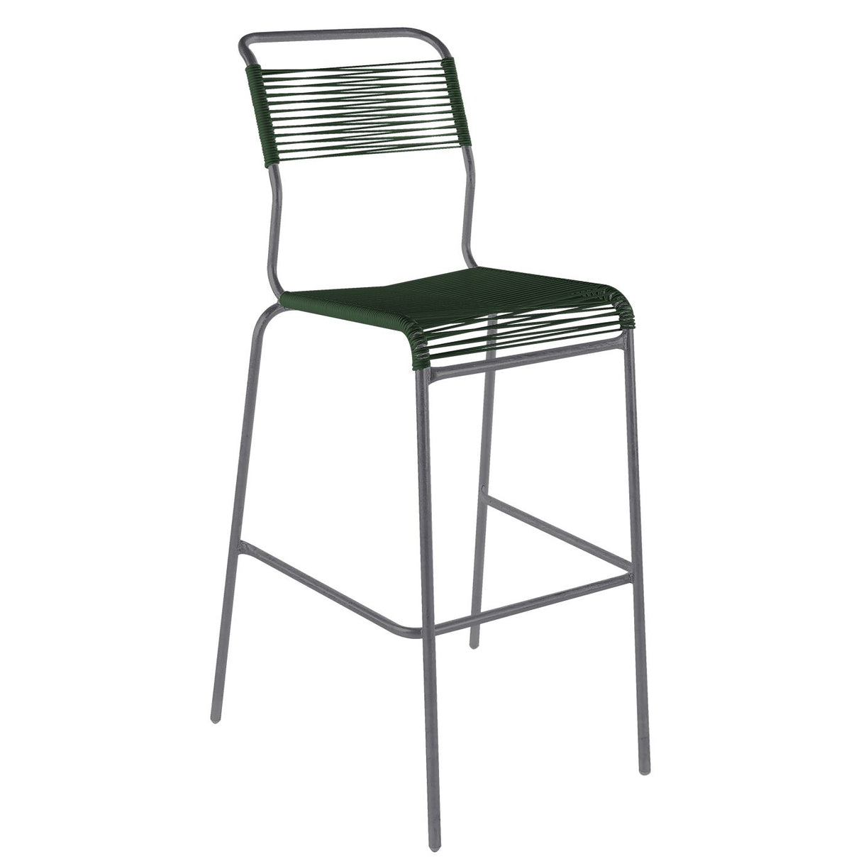 Schaffner Säntis Tabouret de bar Spaghetti sans accoudoirs Graphite 73 Vert Sapin 66
